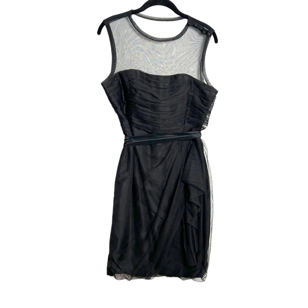 Vera Wang White Black Tulle Party Cocktail Evening Dress Bridesmaid Wedding 12